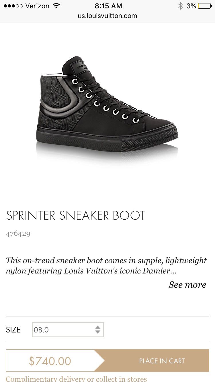 Louis Vuitton Sneaker Boots Men’s 13