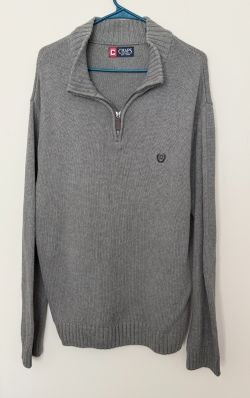 Men's Chaps Gray Knit Sweater Size Large