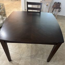 Wooden Dining Table And 4 Chairs