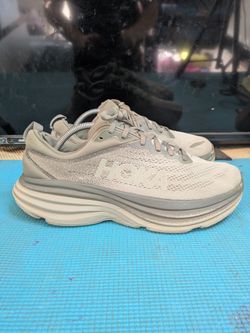 Hoka Men's Bondi 8 Lace Up Athletic Running Shoes Gray Size 11D