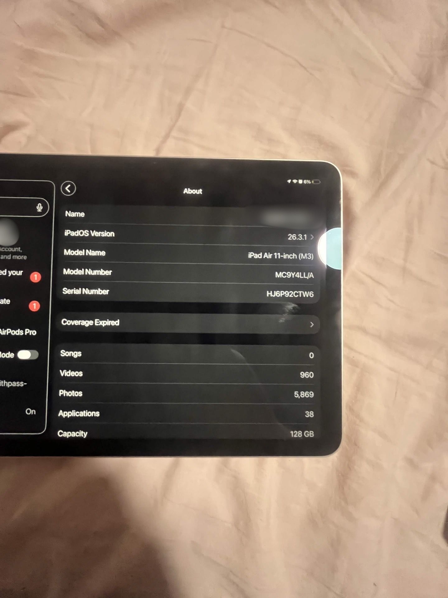 Apple Ipad M3 11 inch 128gb wifi only