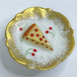 Vintage Limoges France Hand Painted Cheese Trinket Box Gold Trim A695