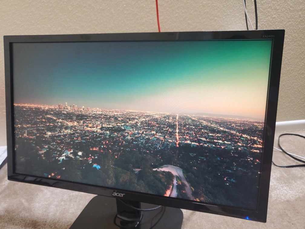 Acer 24" FHD Widescreen LCD Monitor, VESA Mount, KA240H, Black