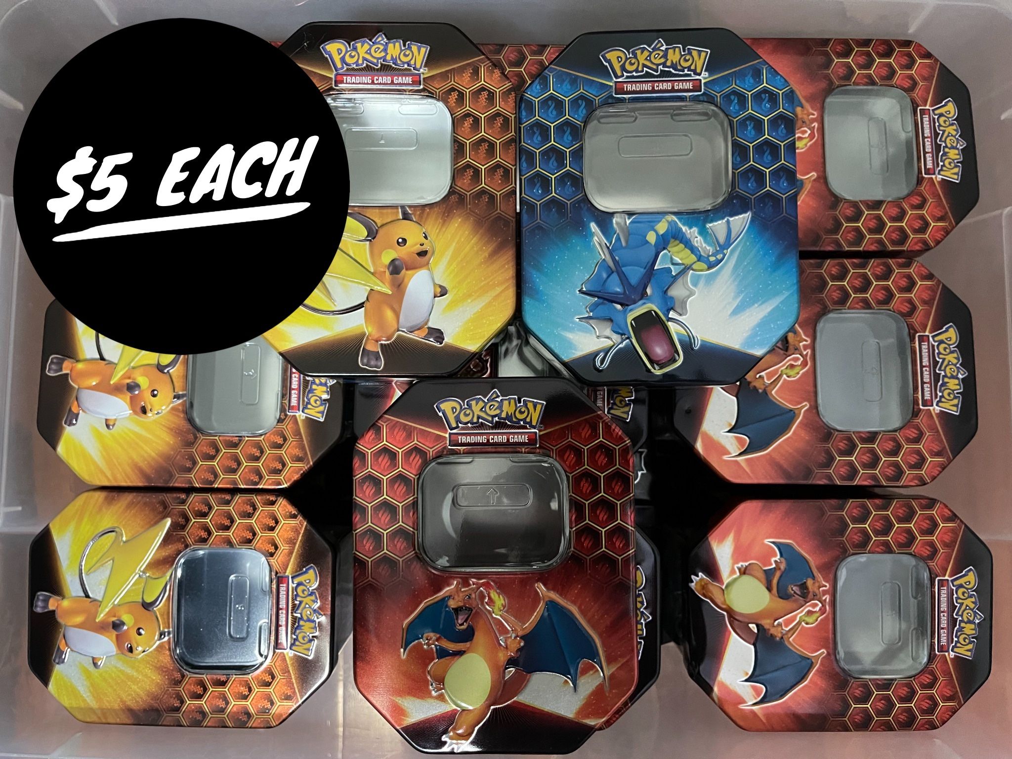 EMPTY Hidden Fates Tins $5 Each Choice Of Charizard Raichu Gyarados