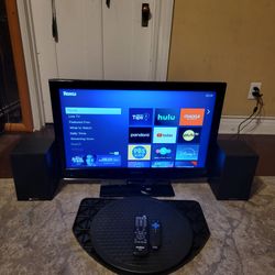 Dynex 32" Class HDTV With Roku Smart Device With Bestisian Speakers And Remotes