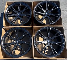 19” Telsa Model Y Gemini wheels rims satin black powder coat exchange