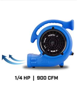 NEW IN BOX Shop B-Air 1/4 HP Air Mover Blower Fan for Water Damage Restoration Carpet Dryer Floor Home and Plumbing Use in Blue