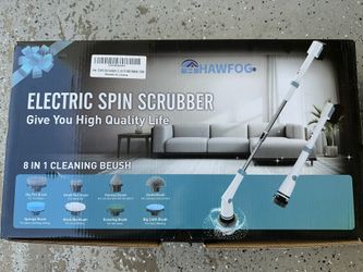 Electric Spin Scrubber, Electric Scrubber for Cleaning, 1200 RPM Shower Scrubber, 50inch Long Handle Electric Cleaning Brush 2000mAh Battery Cordless 