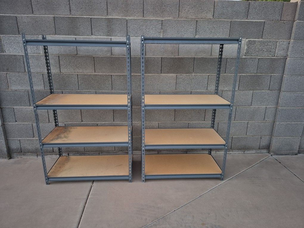 Adjustable Wood And Metal Shelving