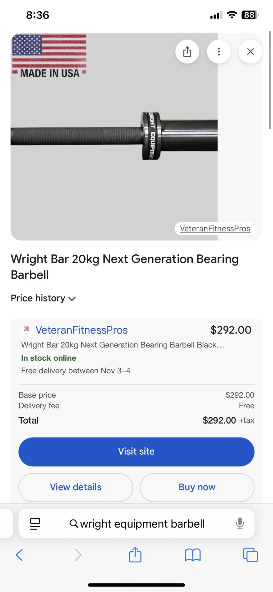 Wright 20kg Bar