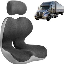 New-Truck Seat Cushion for Long Driving, Cushion for Car Seat Driver for Comfort, Made of Memory Foam, Relieves Tailbone Pain, Back Pain, and Sciatica