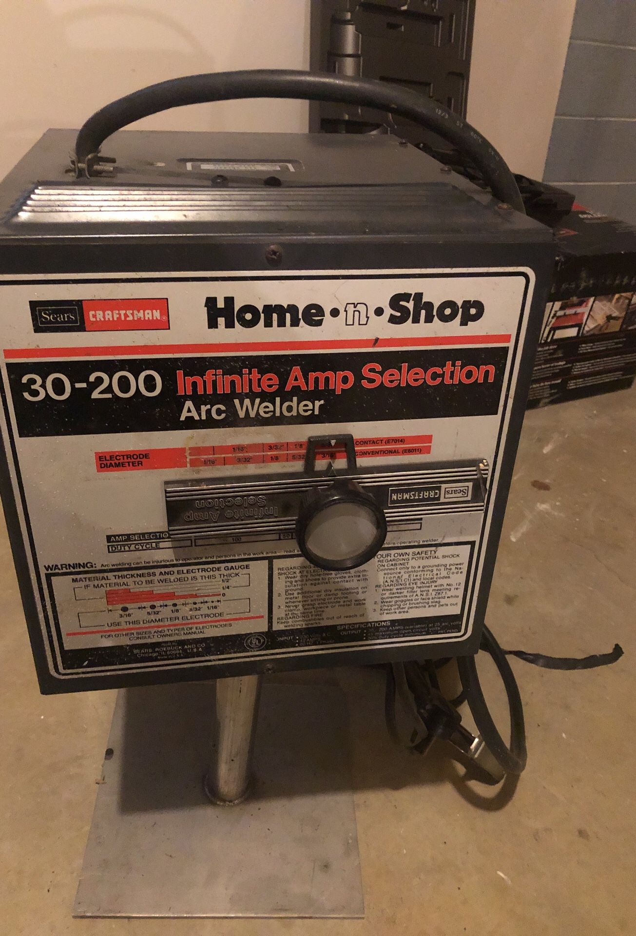 Craftsman Home N' Shop 30-200 infinite amp selection ARC welder ...
