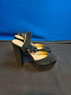 Michael Kors Black Chunky Heel Open Toed High Heeled Shoes (Size 6.5)
