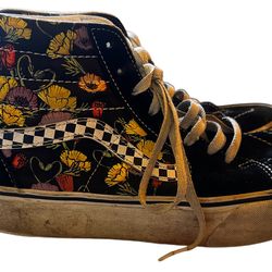 Checker Stripe Floral High-Top Vans size W10