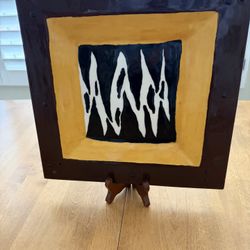 Square Hand Painted Ceramic Plate