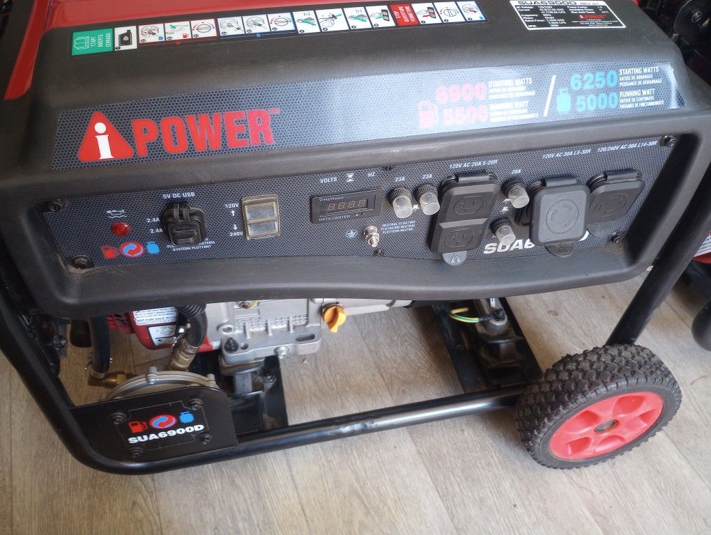 Dual Fuel Generator 6900w New