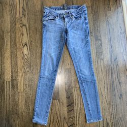 Mossimo Low Rise Skinny 5 Pocket Stretch Denim Jeans Women Size 00 Regular