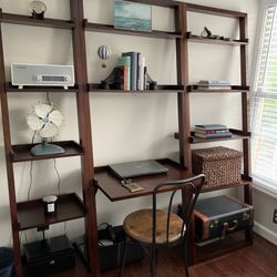 Crate and barrel ladder bookshelves set of three chair not included