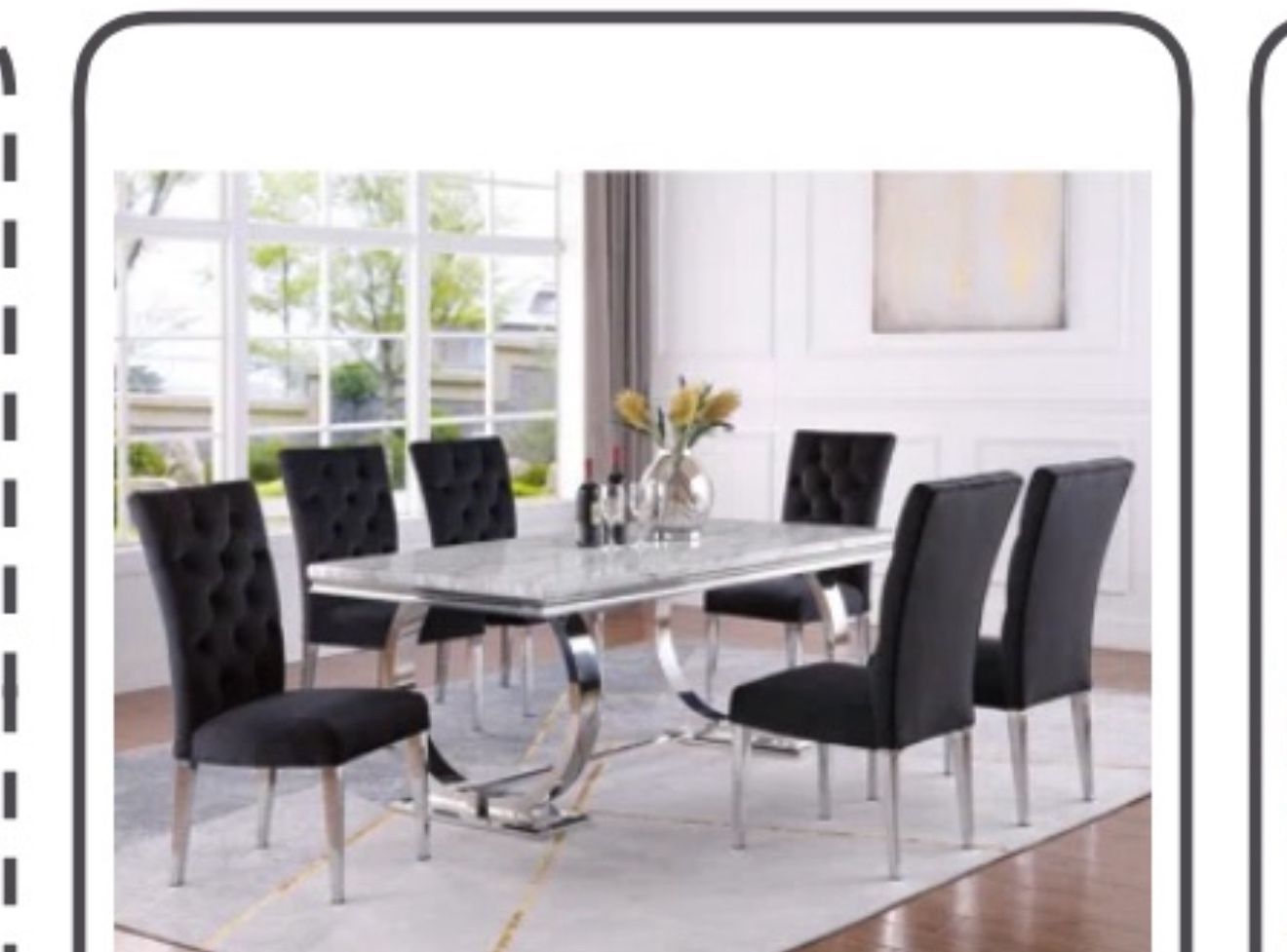 Table and six chair