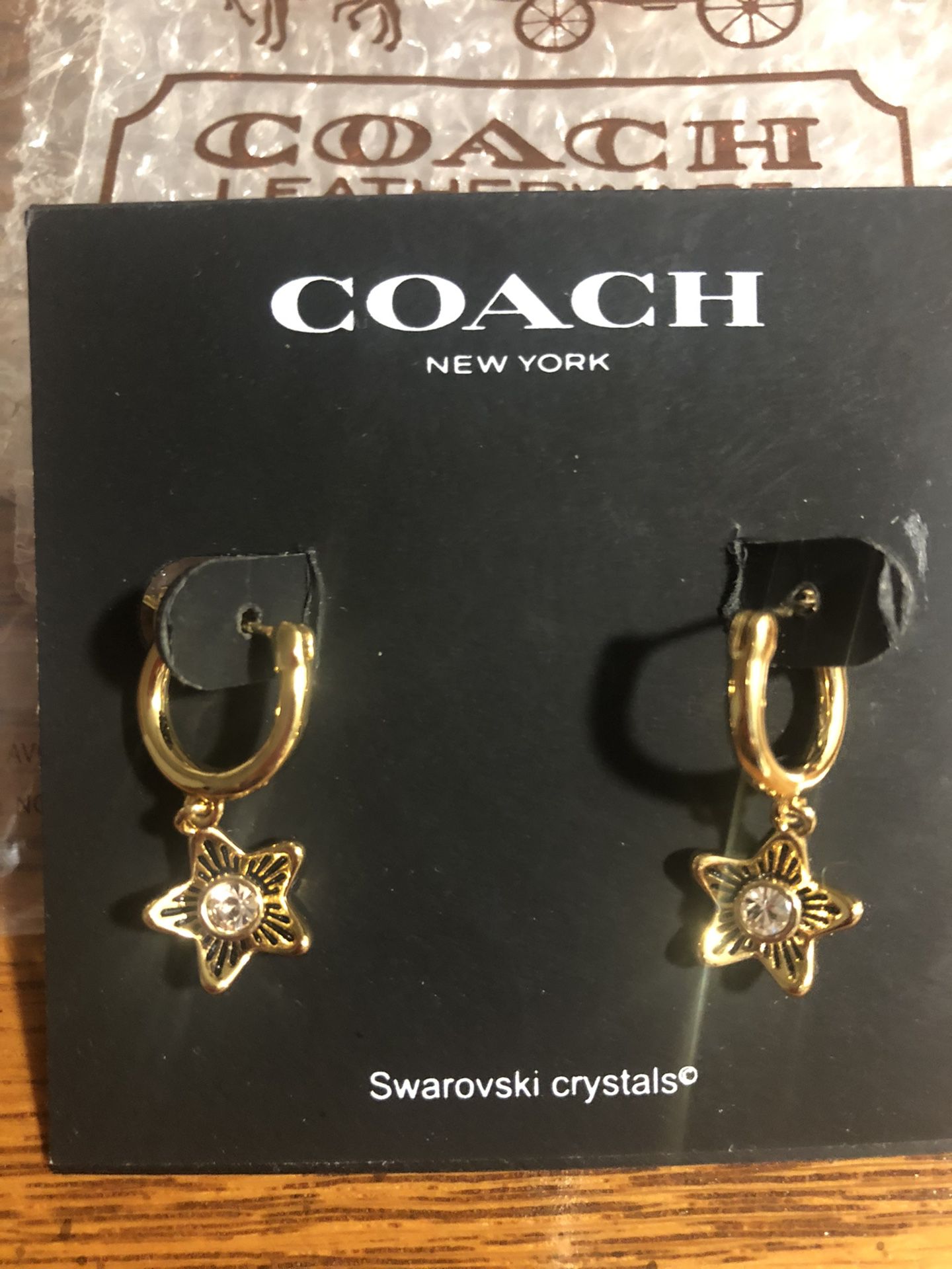 Beautiful New Authentic Coach Gold Earrings