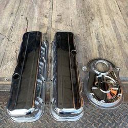 new chrome valve covers and timing cover BBC Big Block Chevy