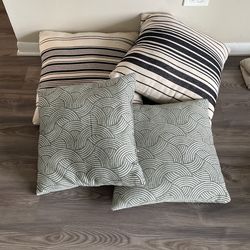 Large Throw Pillows Boho Green Cream Cushions