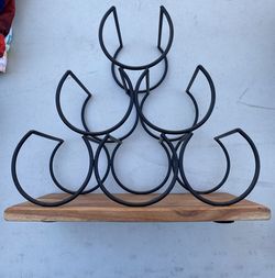 Wood And Metal Wine Rack