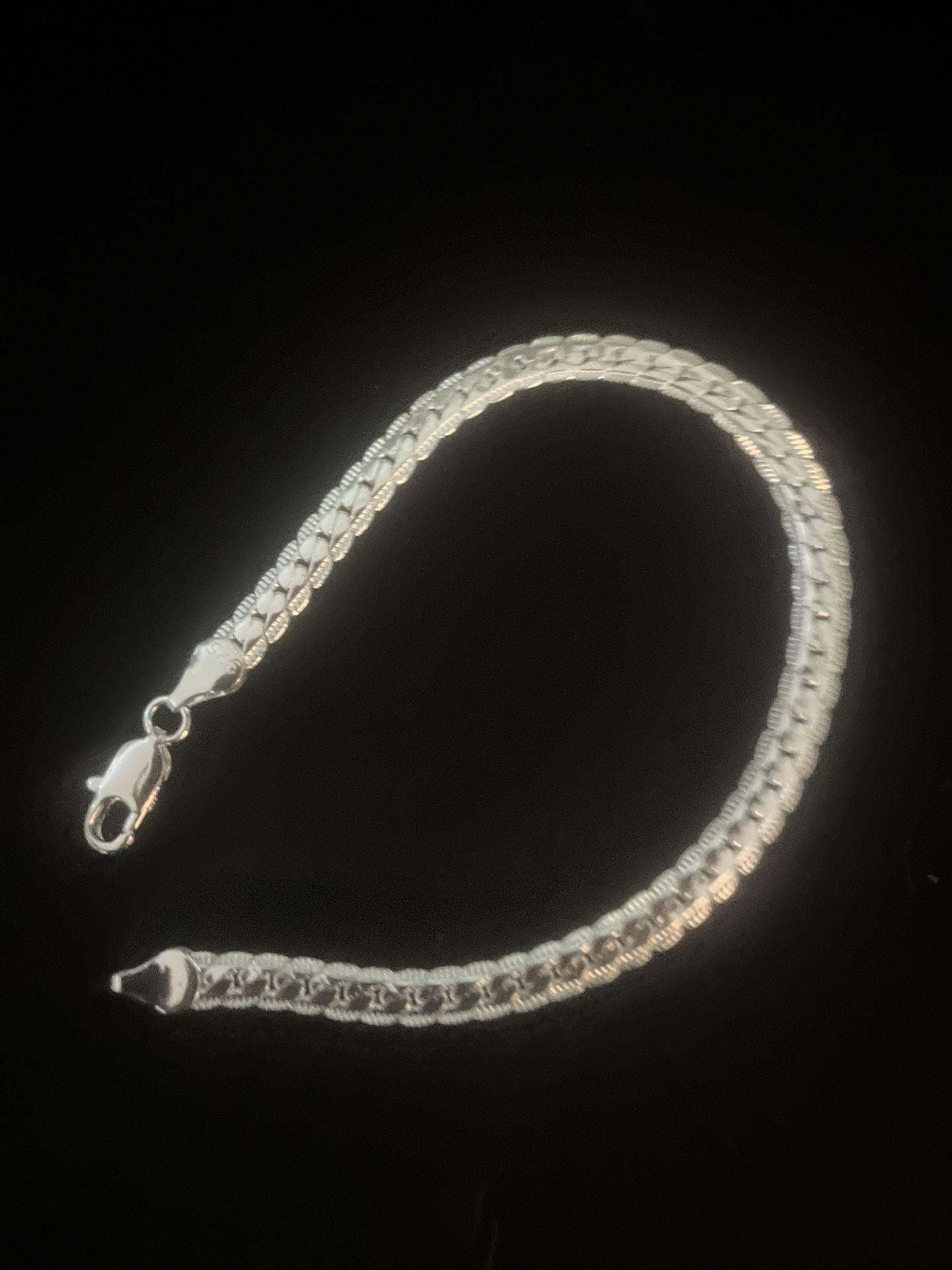 Beautiful 925 Sterling Silver Herringbone Bracelet for a Man or Woman Or Someone Special