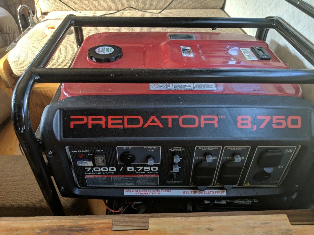 Predator Generator 8,750 Like New for Sale in WA OfferUp
