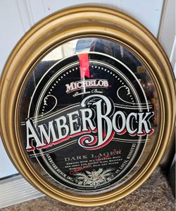 Michelob Amber Bock Oval Bar Mirror