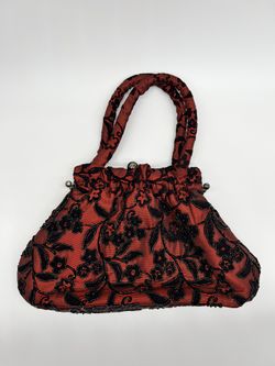 Vintage Stunning Beaded Burgundy Bag 