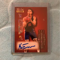2022 Wild Card Matte Kessler Edwards #MB-A Autographed 1/1 Holo-Lux Basketball Card