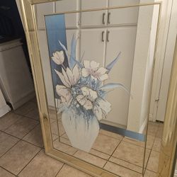 Vintage 80s Art Mirror 52x40