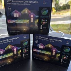 3 Boxes Led Permanent Outdoor Light With Remote 50ft Each 150ft Total