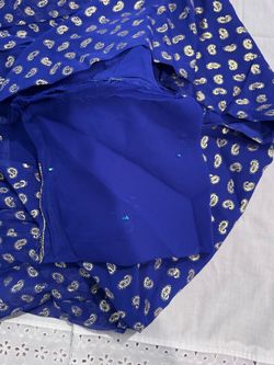 Blue Paisley Print Chiffon Fabric