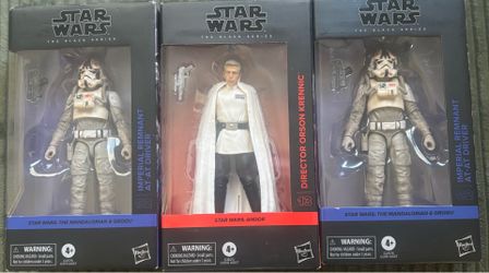 3 x Star Wars, the Black series Mandalorian imperial remnant ATAT Driver x2 + Andor no