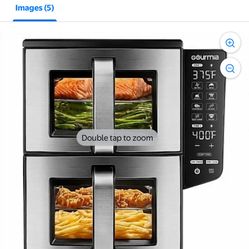 Gourmia 11 Quart Dual Basket Air Fryer with Smart Finish & 4-Layer Cooking