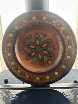 Vintage Wooden European  Bowl