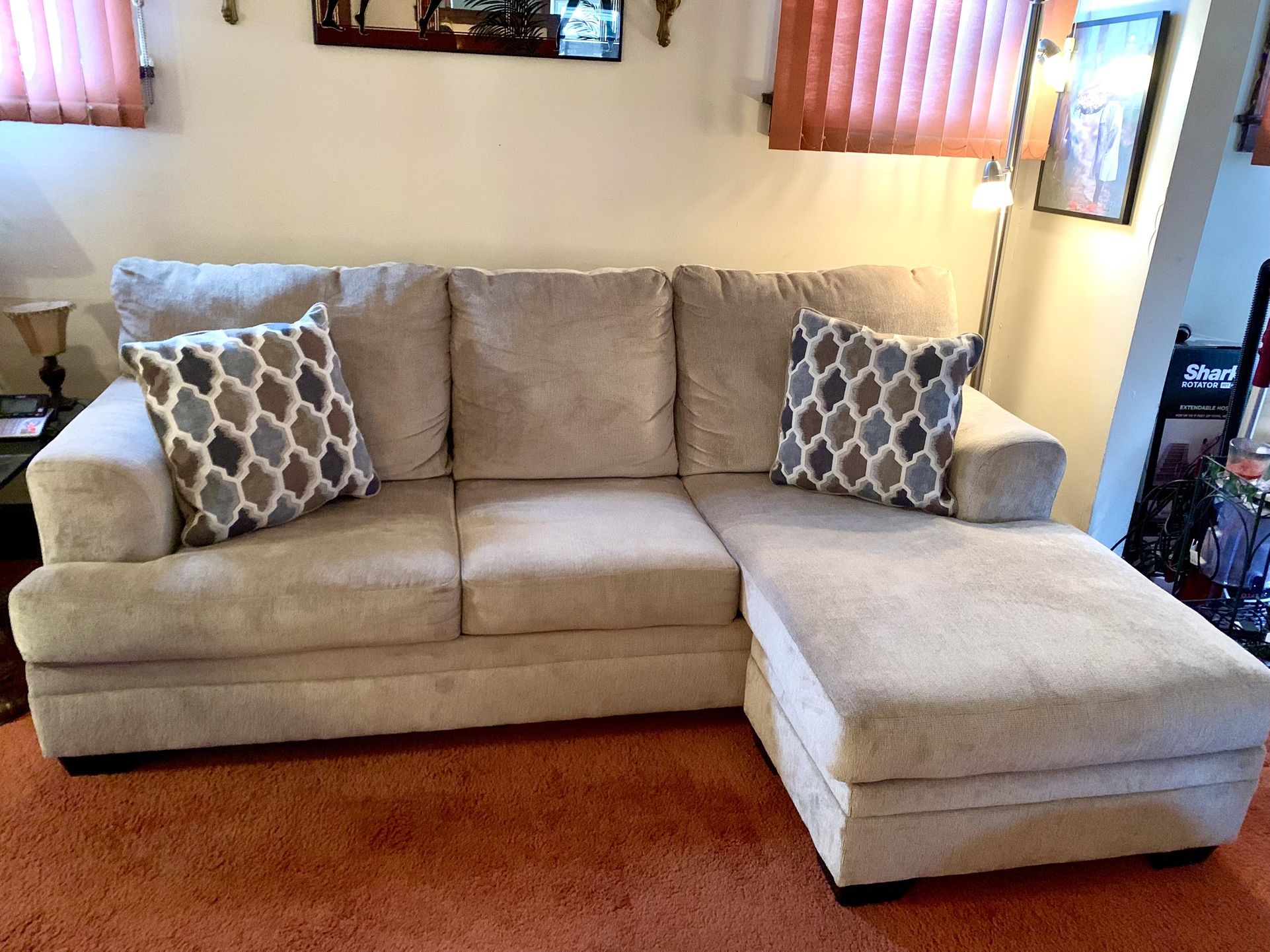 Tan Sofa with chaise