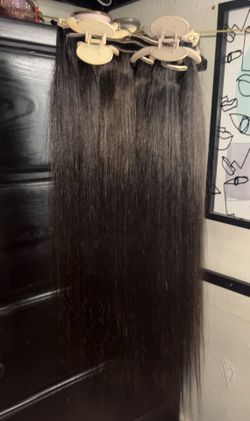 100% human hair, natural black 27 inches