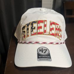 Pittsburgh Steelers '47 Hitch Stars and Stripes Trucker Adjustable Hat - White