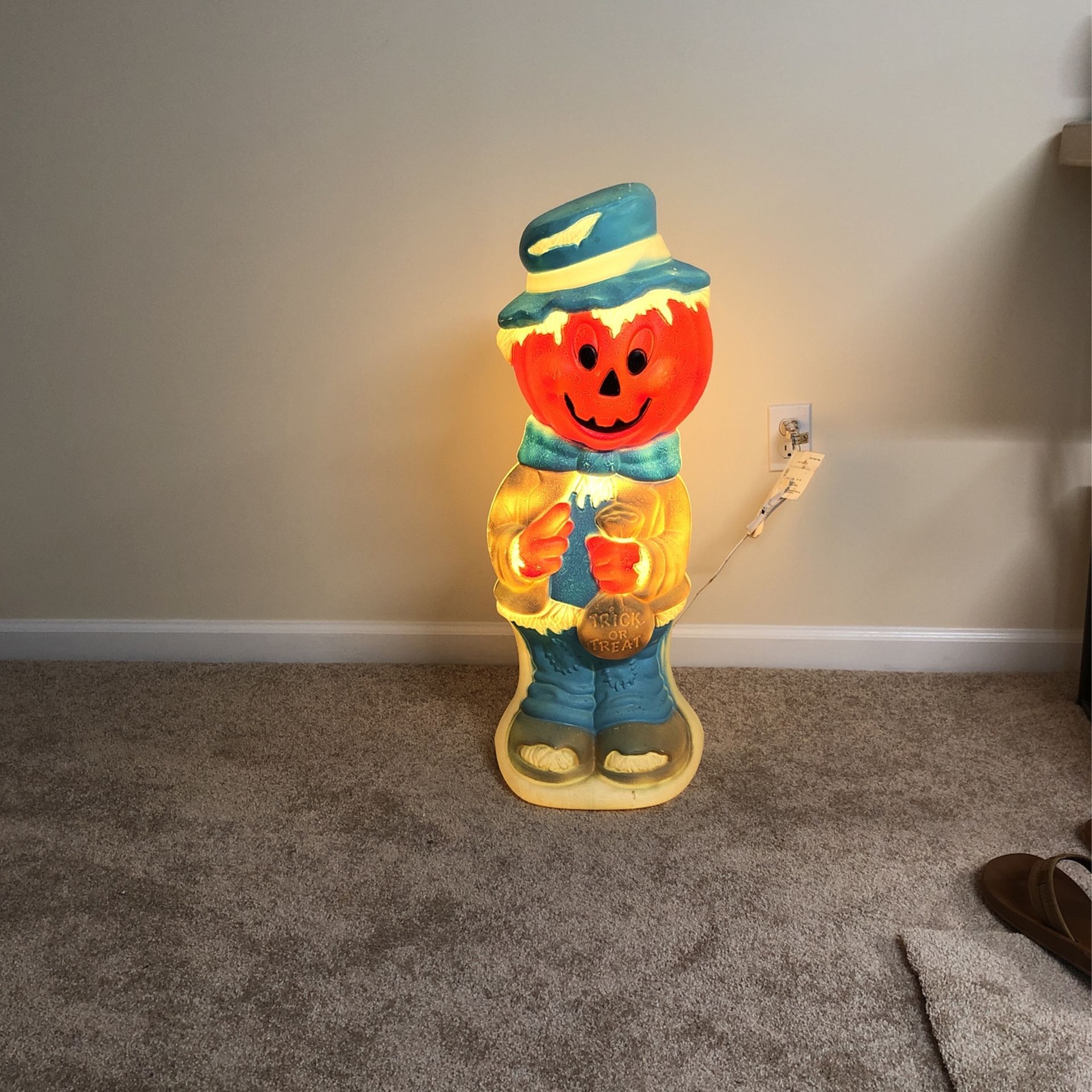 Vintage Pumpkin Scarecrow Blow Mold-good Condition