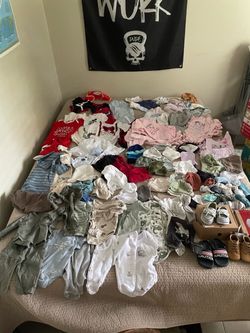 Baby clothes, shoes, hats and socks, new and used.