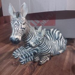 Zebra and Foal Table Top Sculpture