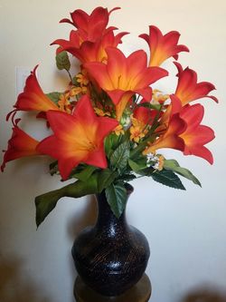 New artificial floral arrangement Orange lilies