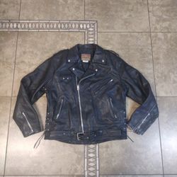 Leather Motorcycle Jacket For Men Size 44