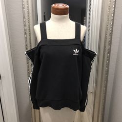 ADIDAS 3 STRIPE COLD SHOULDER SWEATSHIRT for Sale in Mountlake