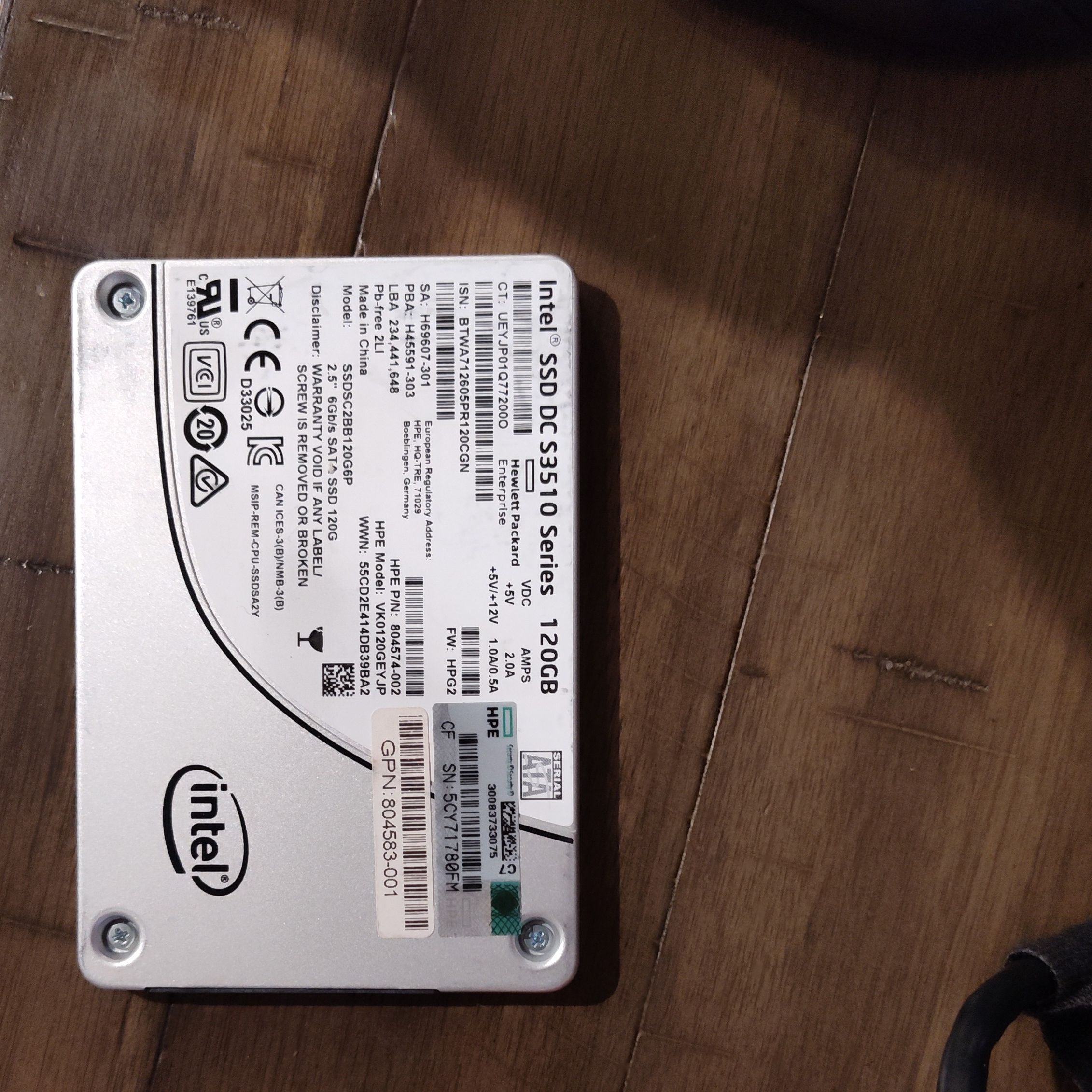 2 Ea Intel SSD DC S3510 Series, 120GB & 2ea Sata 160GB Laptop Hard Drives