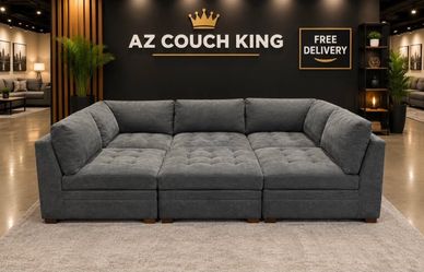 6pc Gray Thomasville Modular Sectional Couch-FREE DELIVERY 🚚
