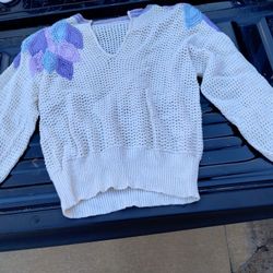 Floral Embroidery Designed Sweater 